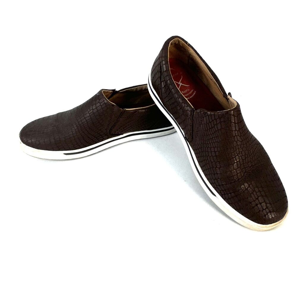 Twisted X Men Size 8 Brown Leather Snake Print Almond Toe Slip On Loafers